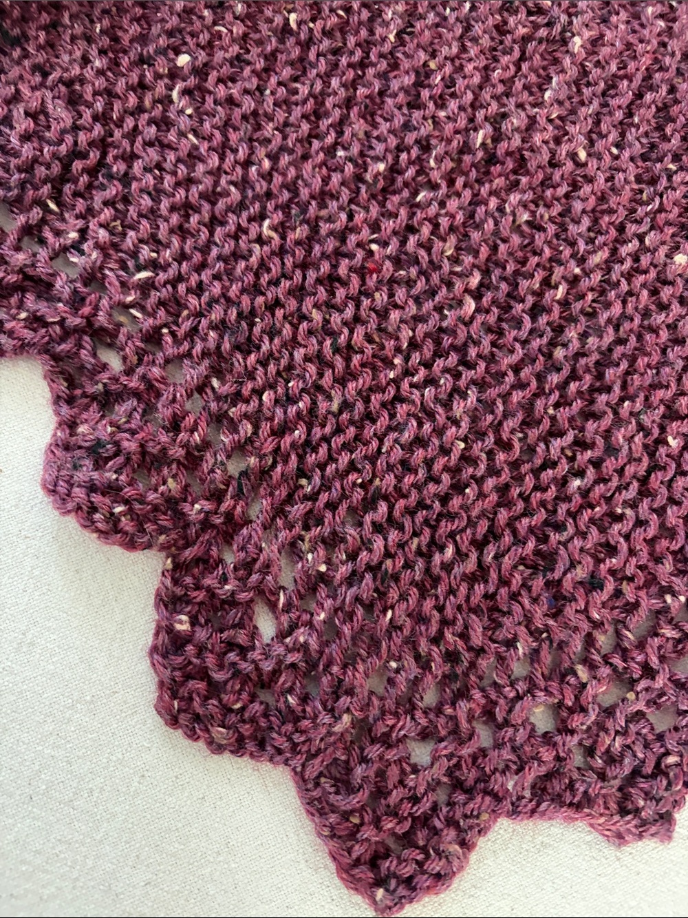 Hand-Knit Maroon Women's scarf - Picture 2 of 6